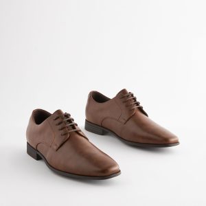 SPL309 Tan Brown Standard Fit Slim Square Derby Shoes