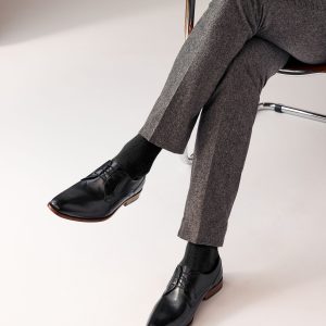 SPL321 Black Leather Derby Shoes
