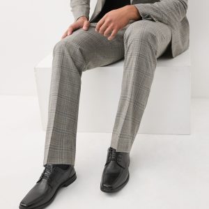SPL307 Black Slim Panel Leather Shoes