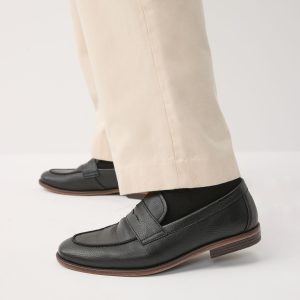 SPL316 Black Standard Fit Saddle Loafers