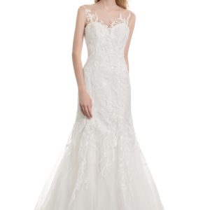 SPL276 Sequined Flowers Tulle Wedding Dress