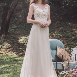 SPL268 Tulle Wedding Dress With Sheer Back