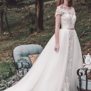 SPL270 Mermaid Wedding Dress With Overskirt