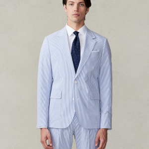 SPL302 Blue & White Seersucker Suit