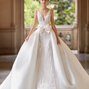 SPL256 Beaded Illusion Back Wedding Dress
